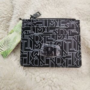 Badgley Mischka Black Mini Credit Card holder Big Logo NWT